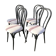 4 chaises bistro vintage noires en metal