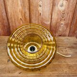 Vintage 70s amber glass pendant light.