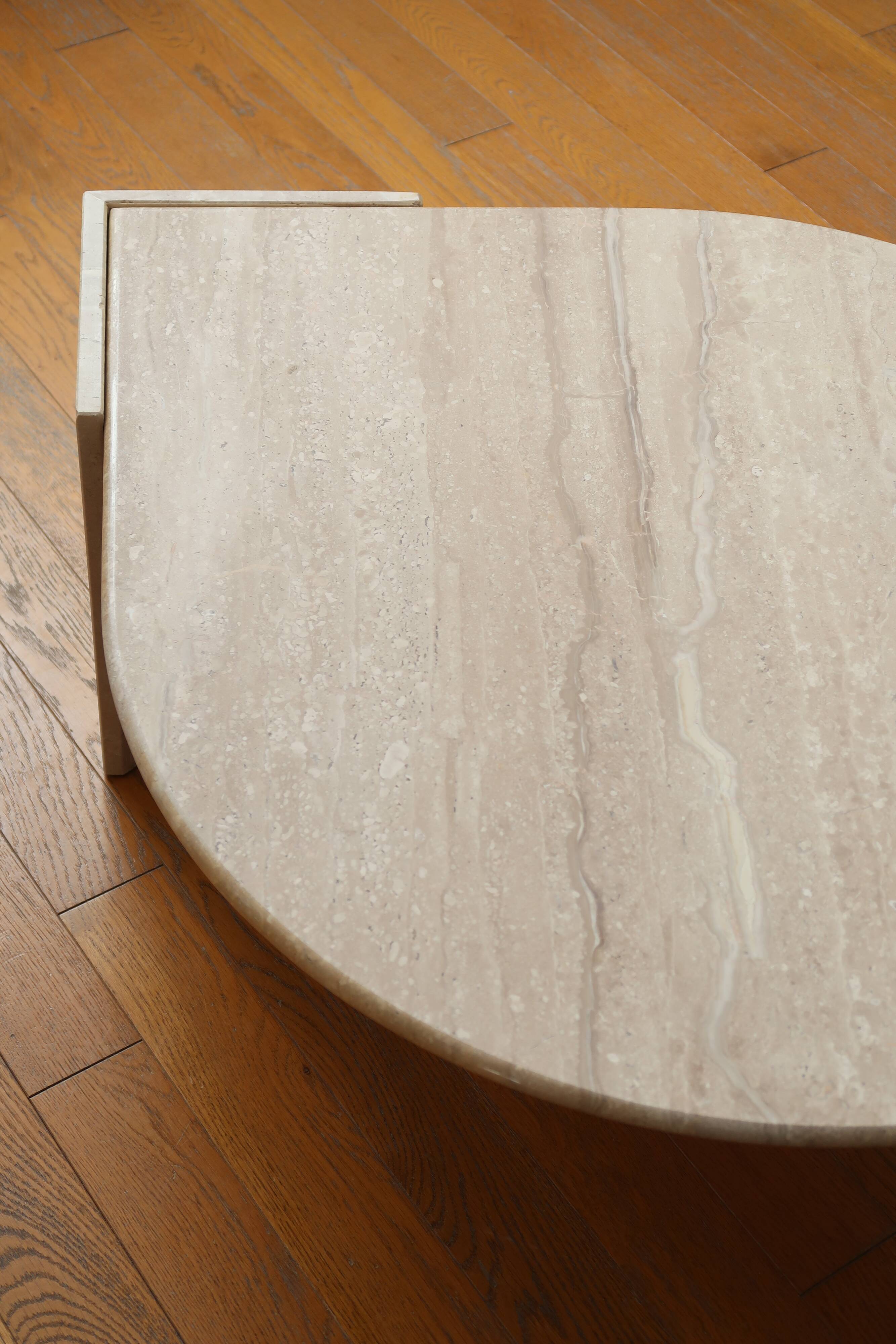 Travertine coffee table Roche Bobois