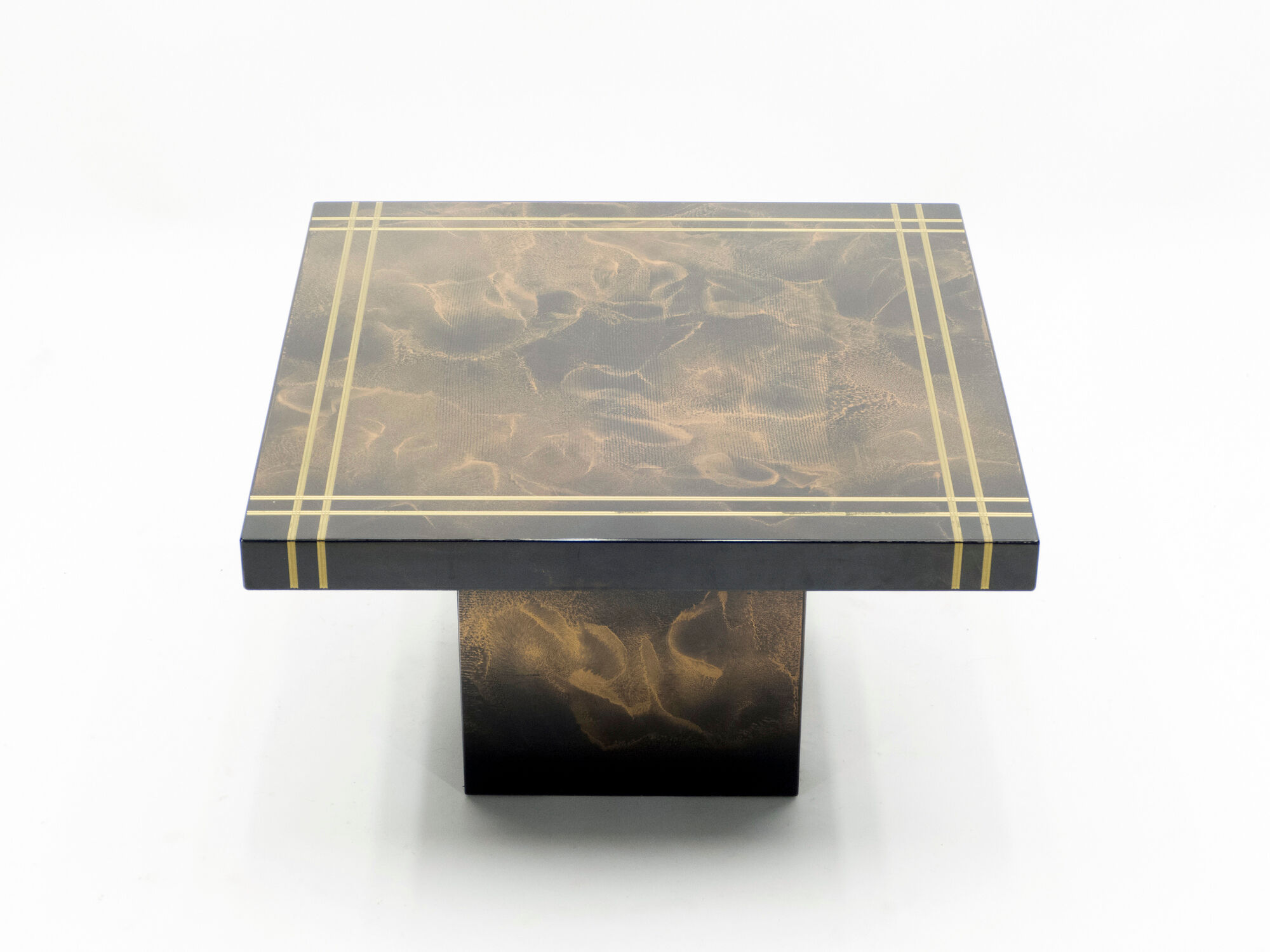 Pair Guy Lefevre Brass Laqué Sofa Tips for Roset Line 1970