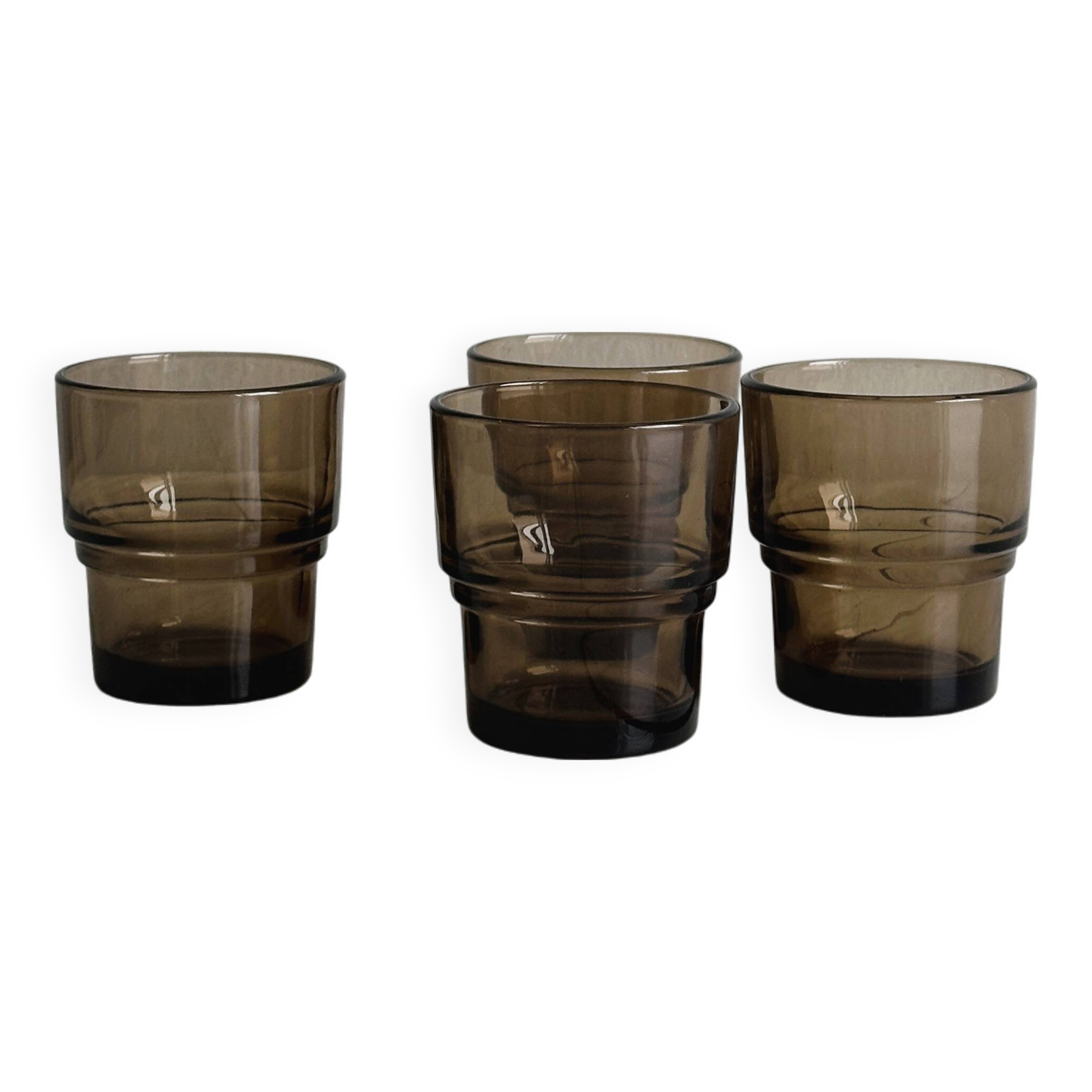 4 thick glass smoked glasses