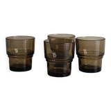 4 thick glass smoked glasses