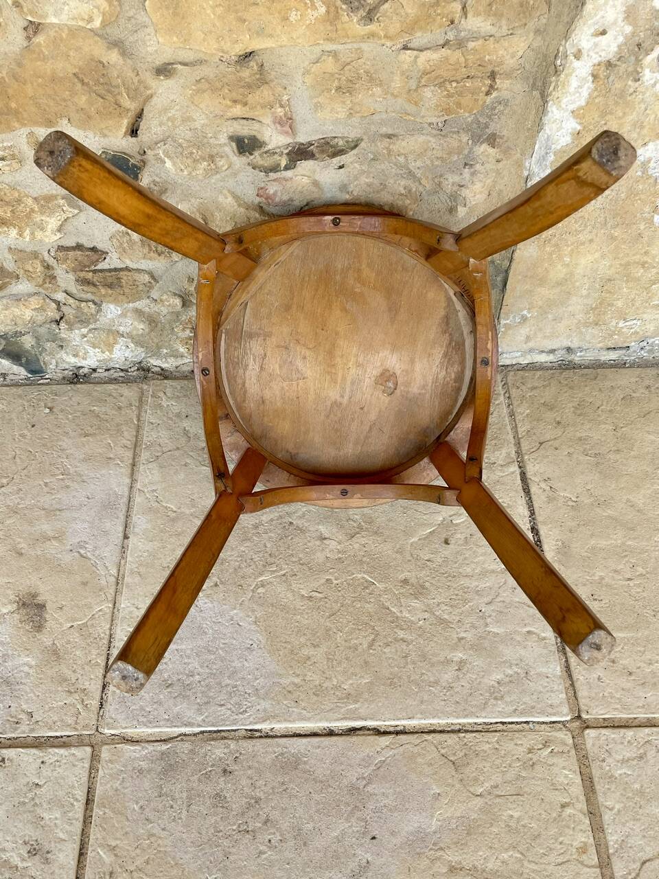 Vintage Curved Wood Stool, Baumann, Circa 1950s/1960s