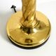 Large 1960s brass column-style table lamp with frosted glass globe