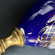 Royal blue porcelain ewer signed early 20th century