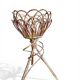 Tripod flower pot basket made of wicker, turned in the 1960s.