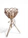 Panier porte pot de fleurs tripode en osier tourné vers 1960