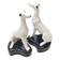 Pair of glazed porcelain Greyhounds 1940/50