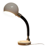 Vintage white table/desk lamp with fluorescent tube, futuristic style.