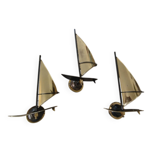 lot de 3 appliques murales - 1950