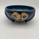Tripod ceramic pocket tray, hand painted blue