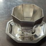 Christofle Silver Plated Sauceboat on Tray, 1930s
