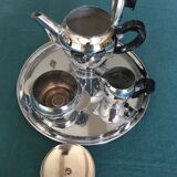 Tea service or coffee in chromed copper with tray year 70