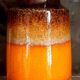 Vase Orange et Marron Vintage West Germany