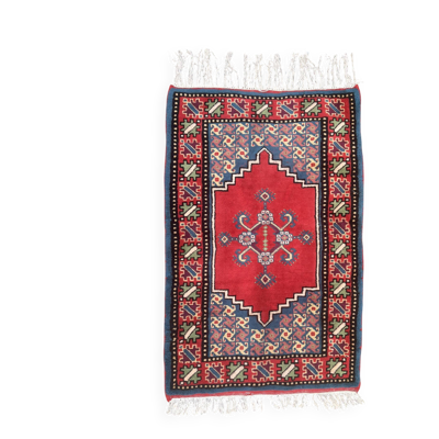 Tapis Ancien Caucase Shirvan Fait Main Laine Vintage Oriental 82x130cm