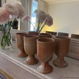 6 vintage stoneware coffee cups