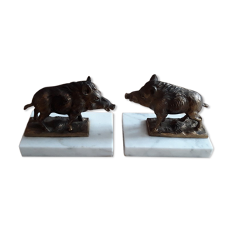 Bookends - boars - 50s