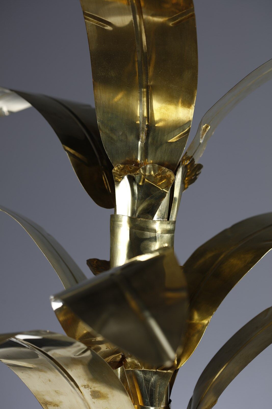 Palm tree brass floor/table lamp, Bottega Gadda Italy, 1960