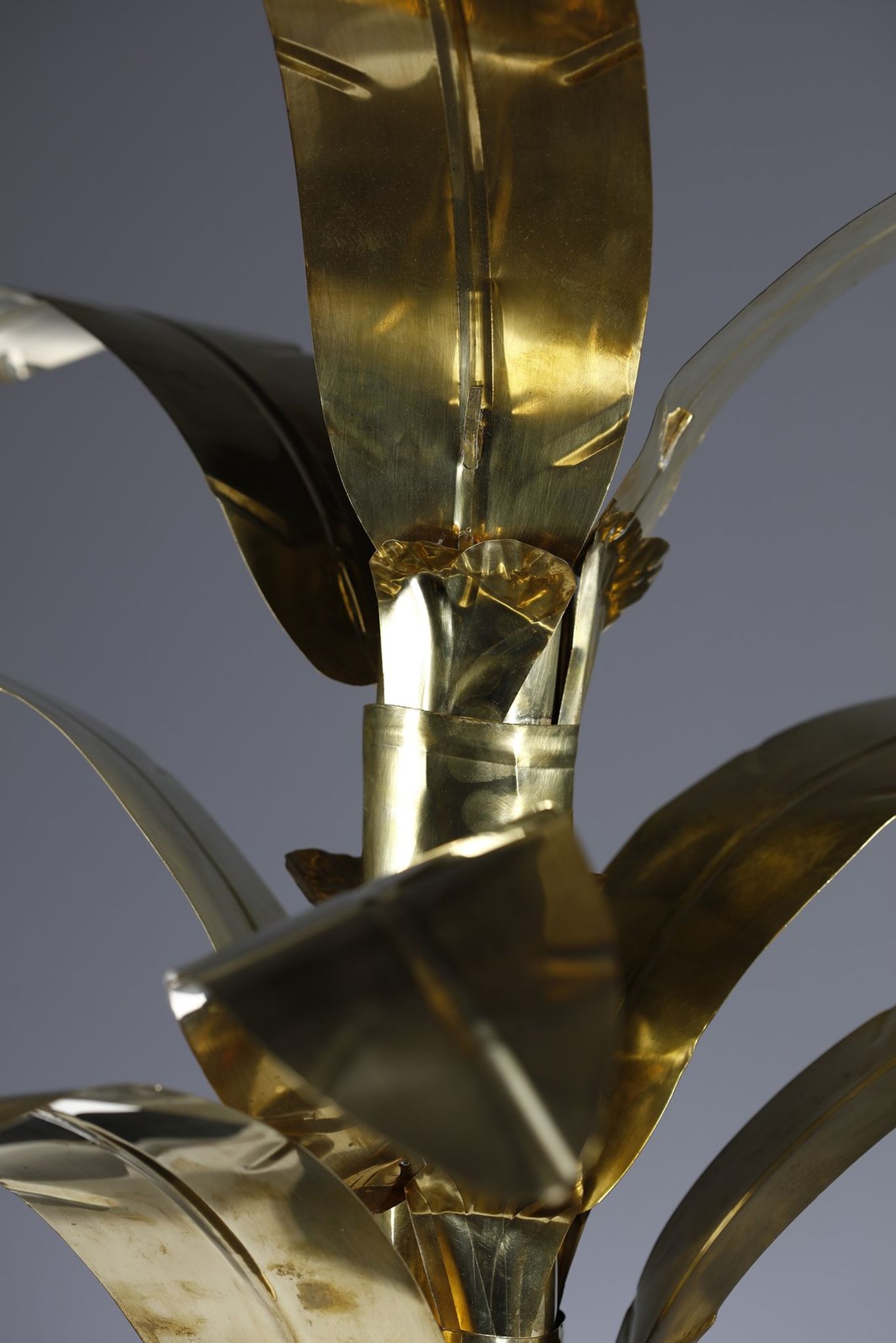 Palm tree brass floor/table lamp, Bottega Gadda Italy, 1960