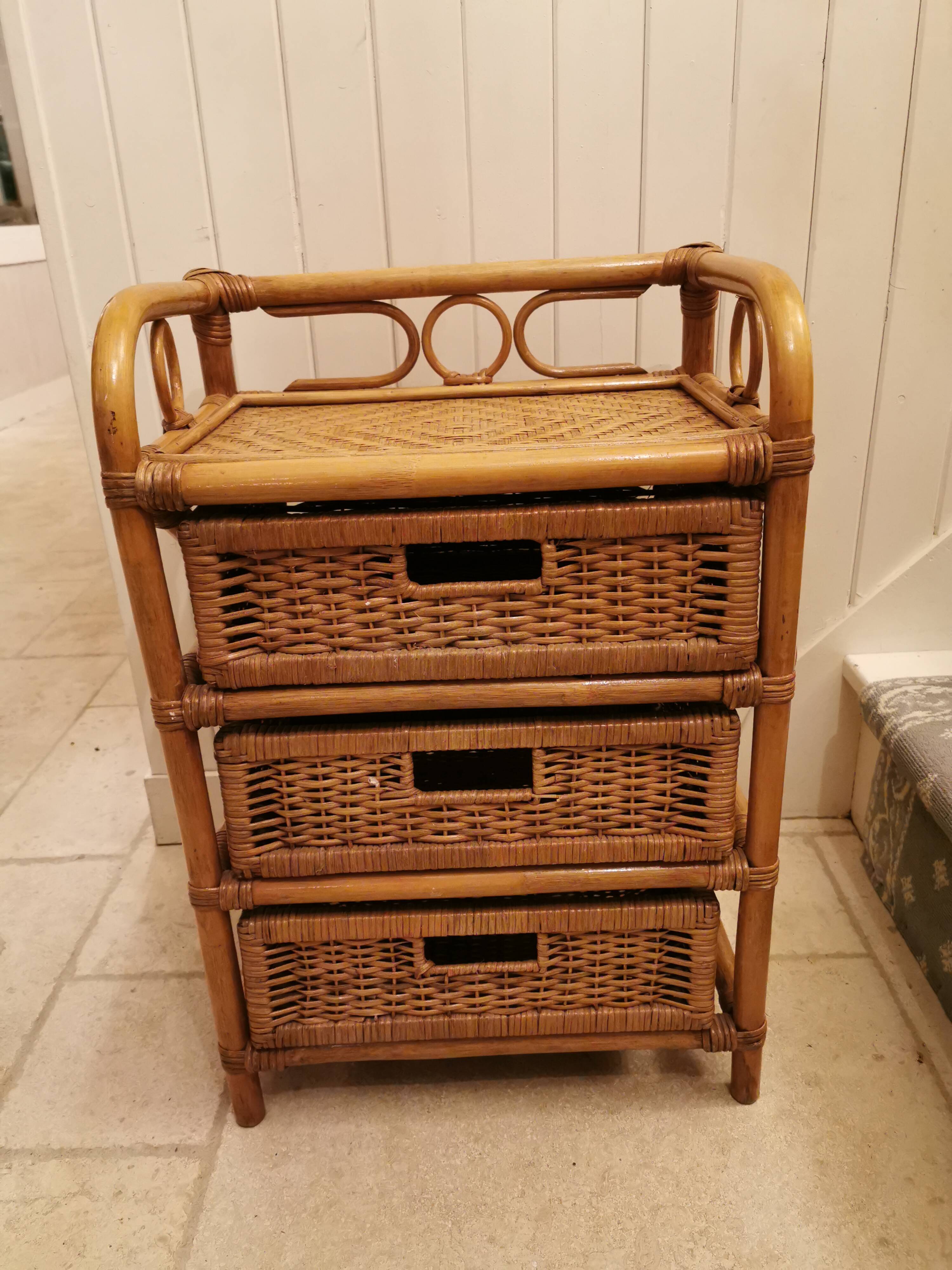 Bamboo and rattan bedside