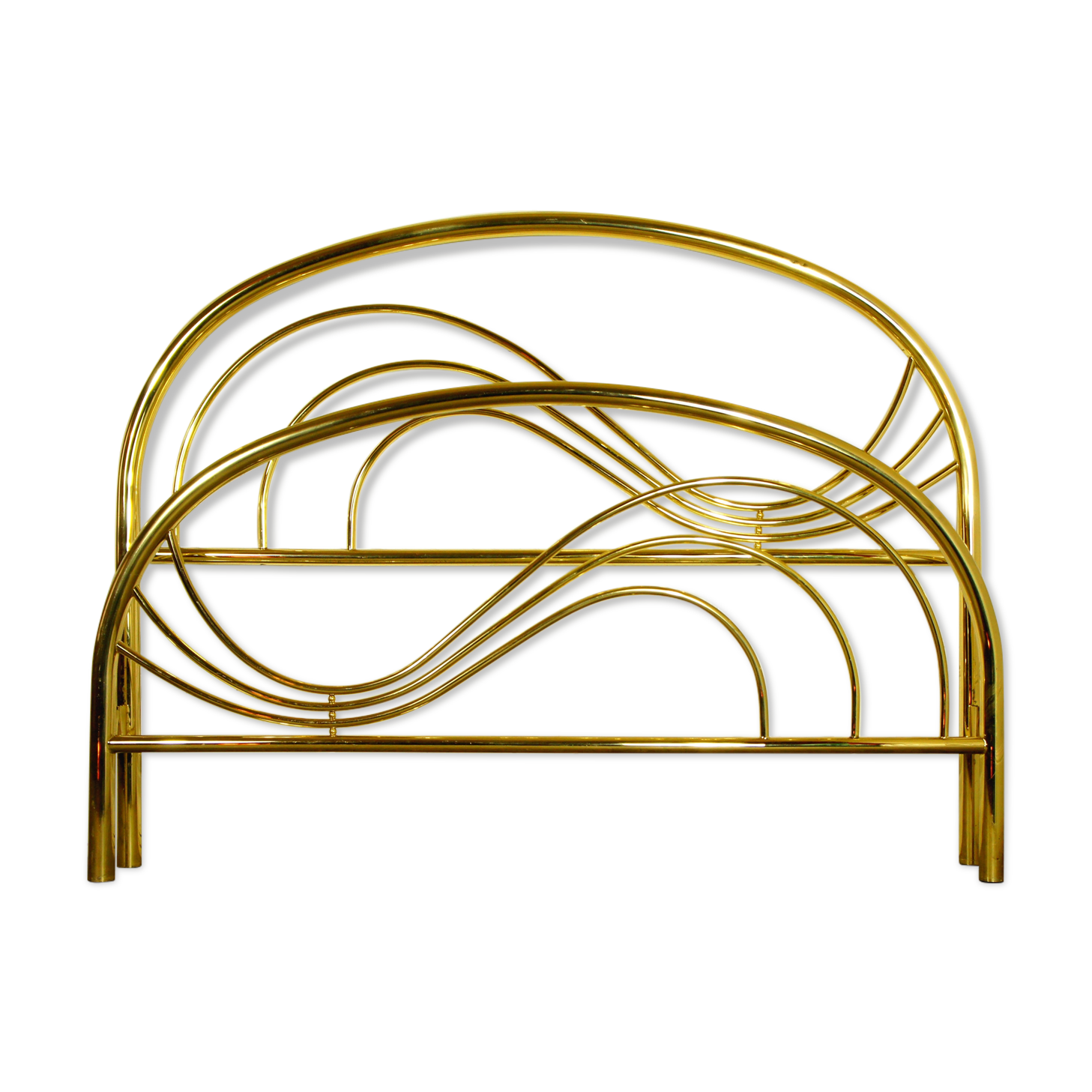 Hollywood Regency bed in gilded metal, circa 1970