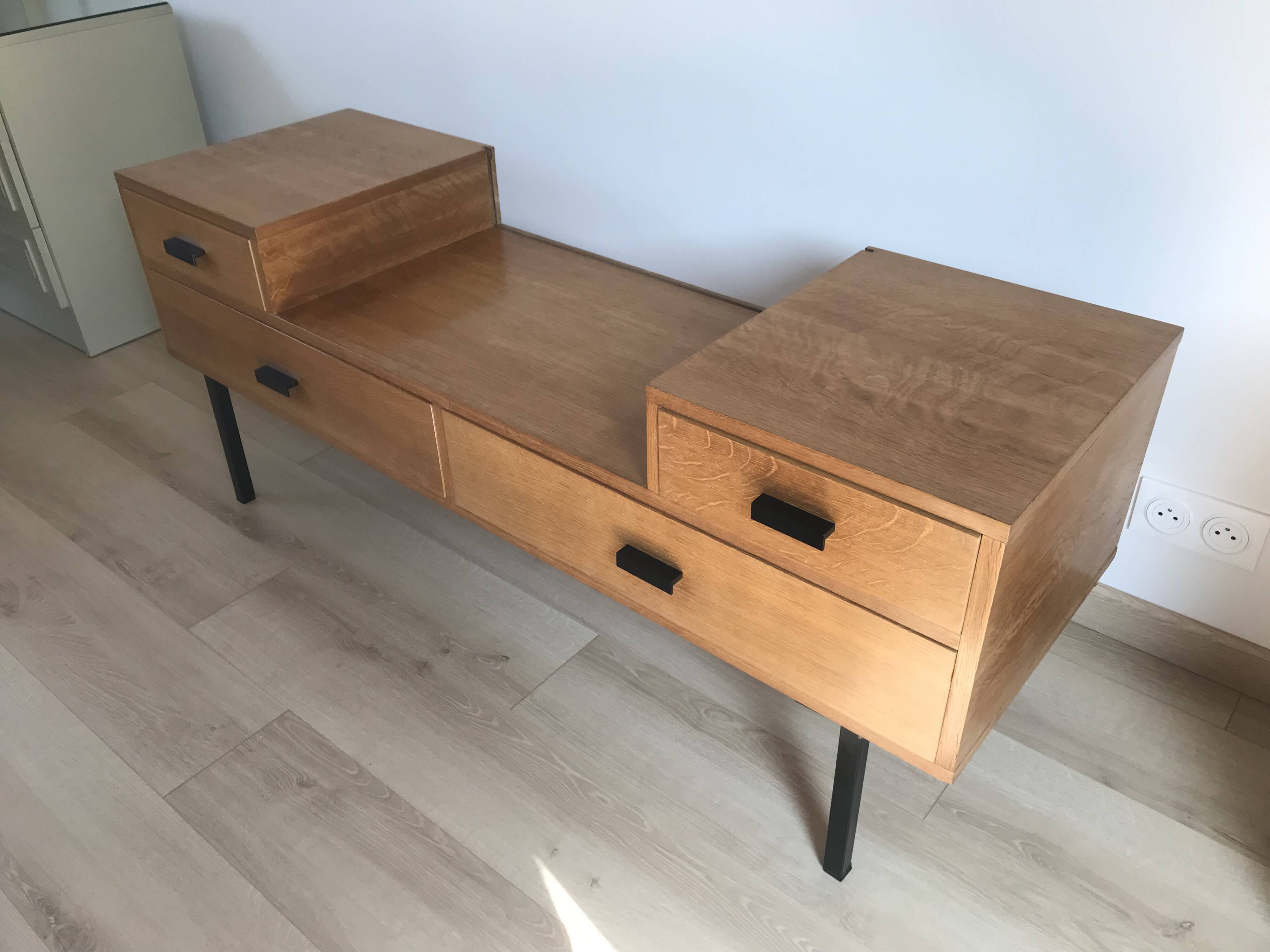 Vintage 1960s dressing table with long drawers