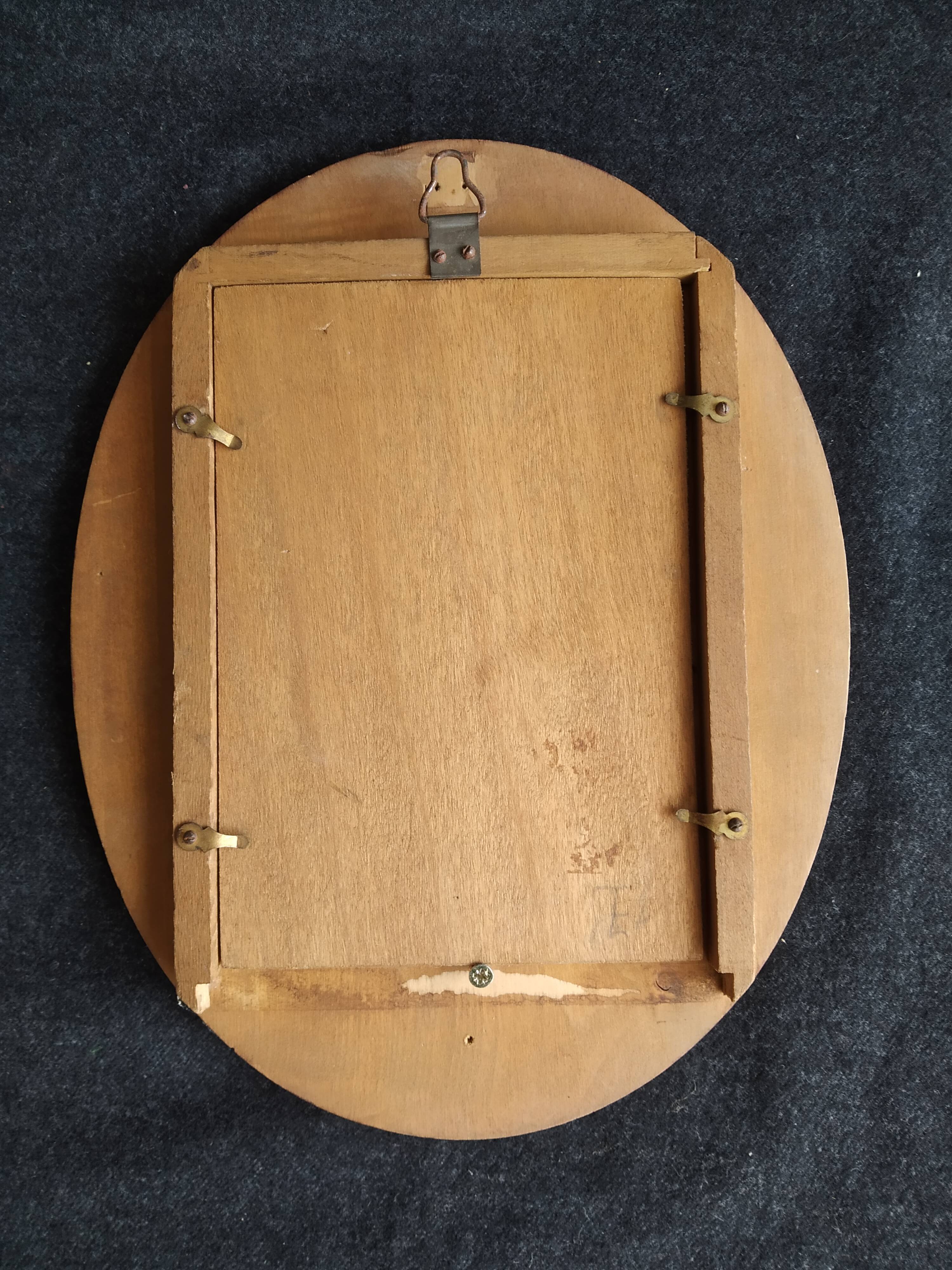 Frame art nouveau wood painted décor 16 cm x 11 cm