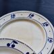 6 mismatched vintage flat plates in blue and white porcelain