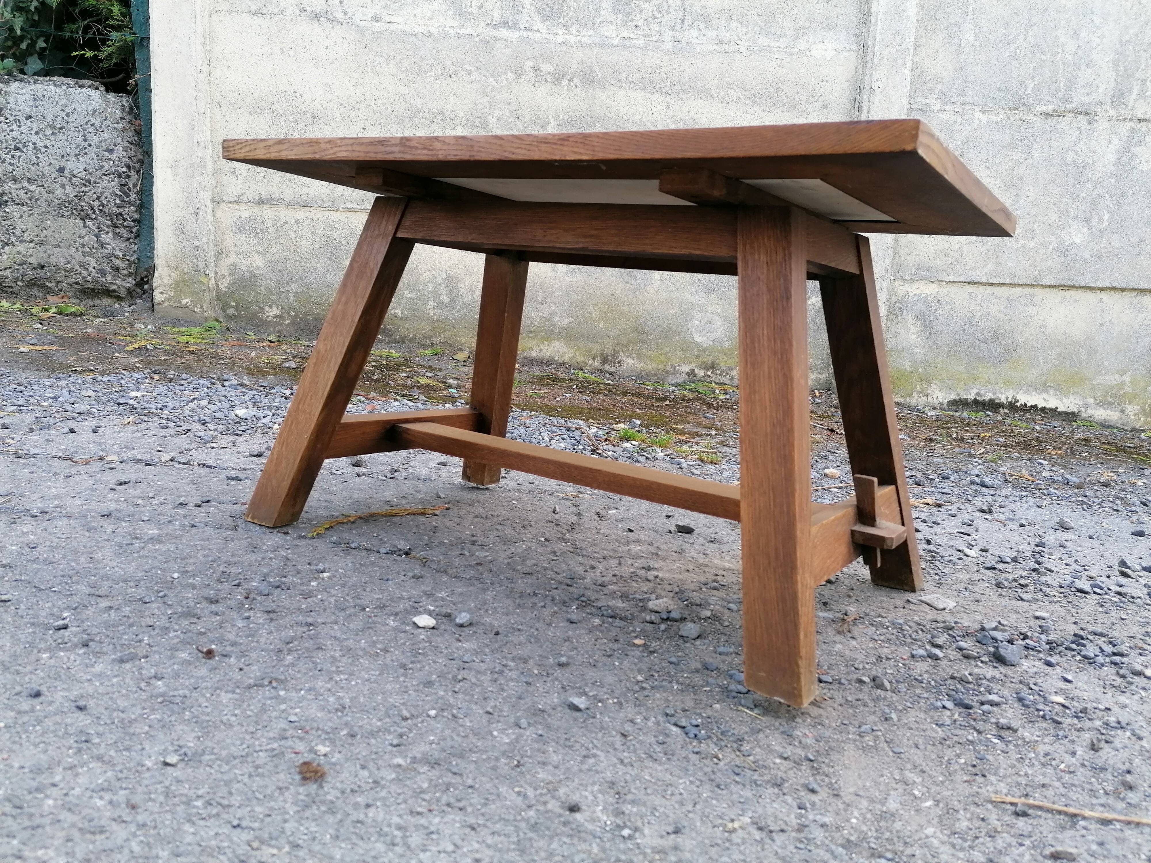 Solid wood coffee table checkerboard marble plate