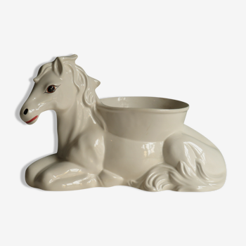 White glazed ceramic pot cover, 1950
