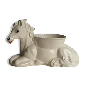 White glazed ceramic pot cover, 1950