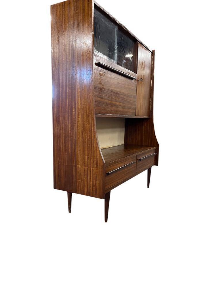 Vintage wooden cabinet with display case / bar section