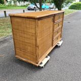 Bamboo rattan buffet Dal Vera 1960-70