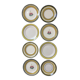 Yellow & black dessert plates Henriot Quimper