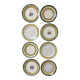 Yellow & black dessert plates Henriot Quimper