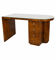 Art Deco desk in wood veneer and glass, 1930s-40s