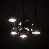 Lustre 7 chrome spheres Hollande années 1970