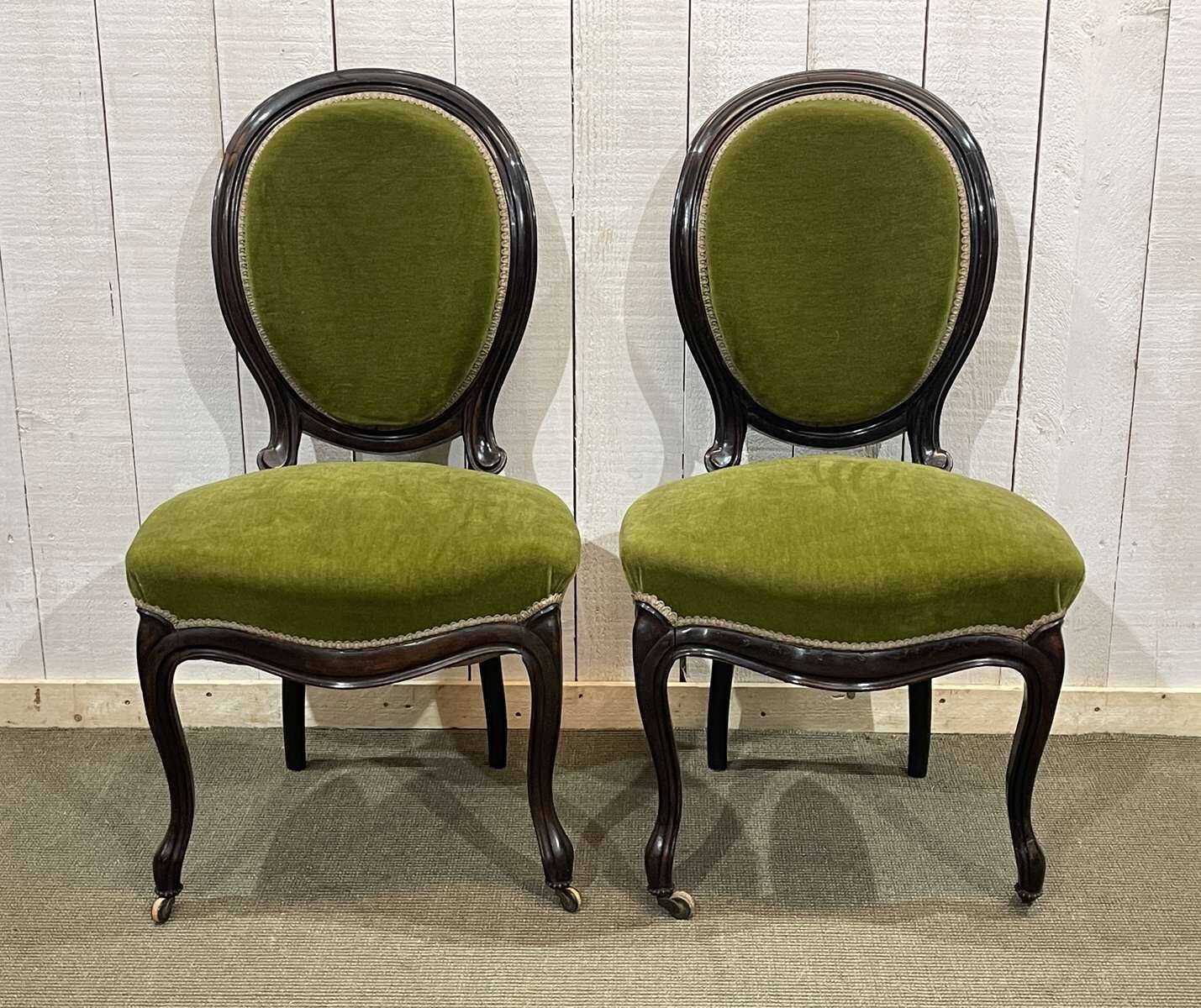 Paire de chaises d'époque Napoléon III en palissandre - 19ème