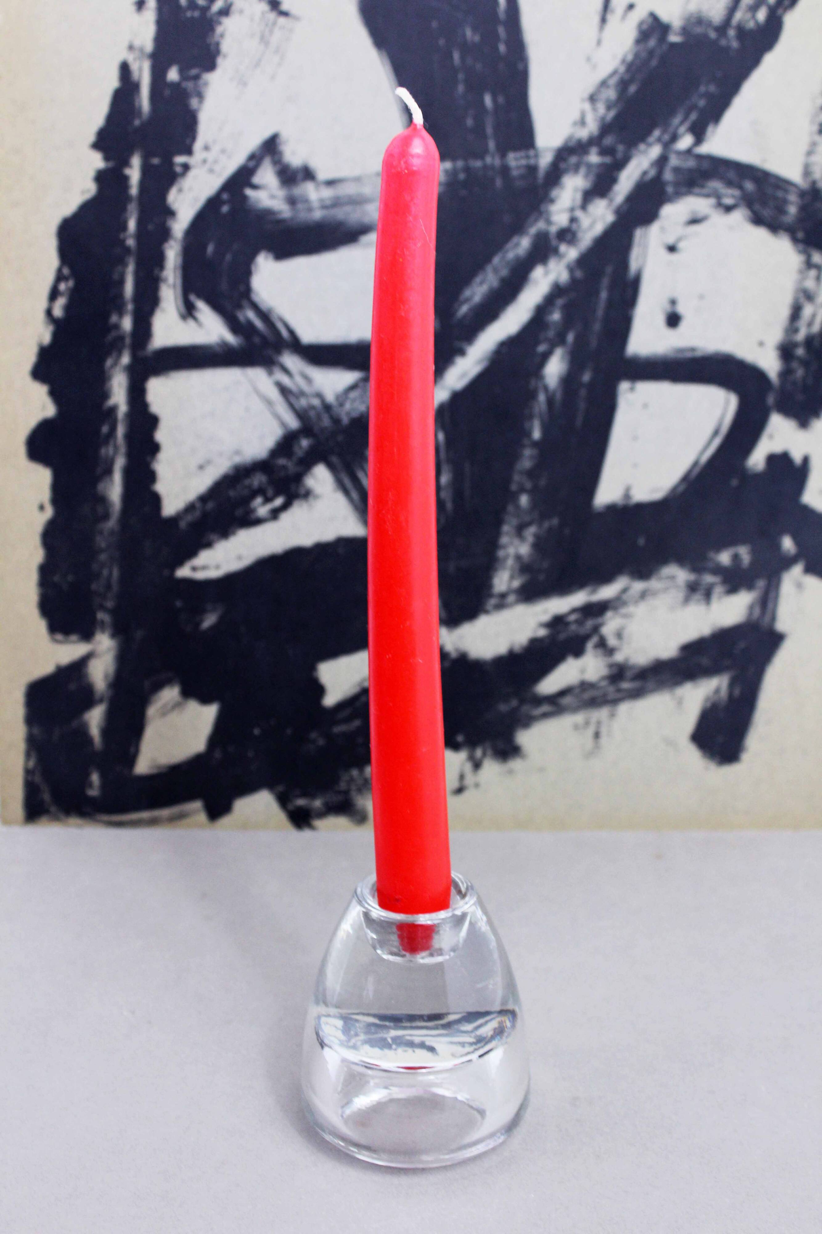 Reversible glass candle holder 1980