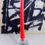 Bougeoir réversible en verre 1980