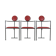 3 armchairs designs steel and leather, France, circa 1980