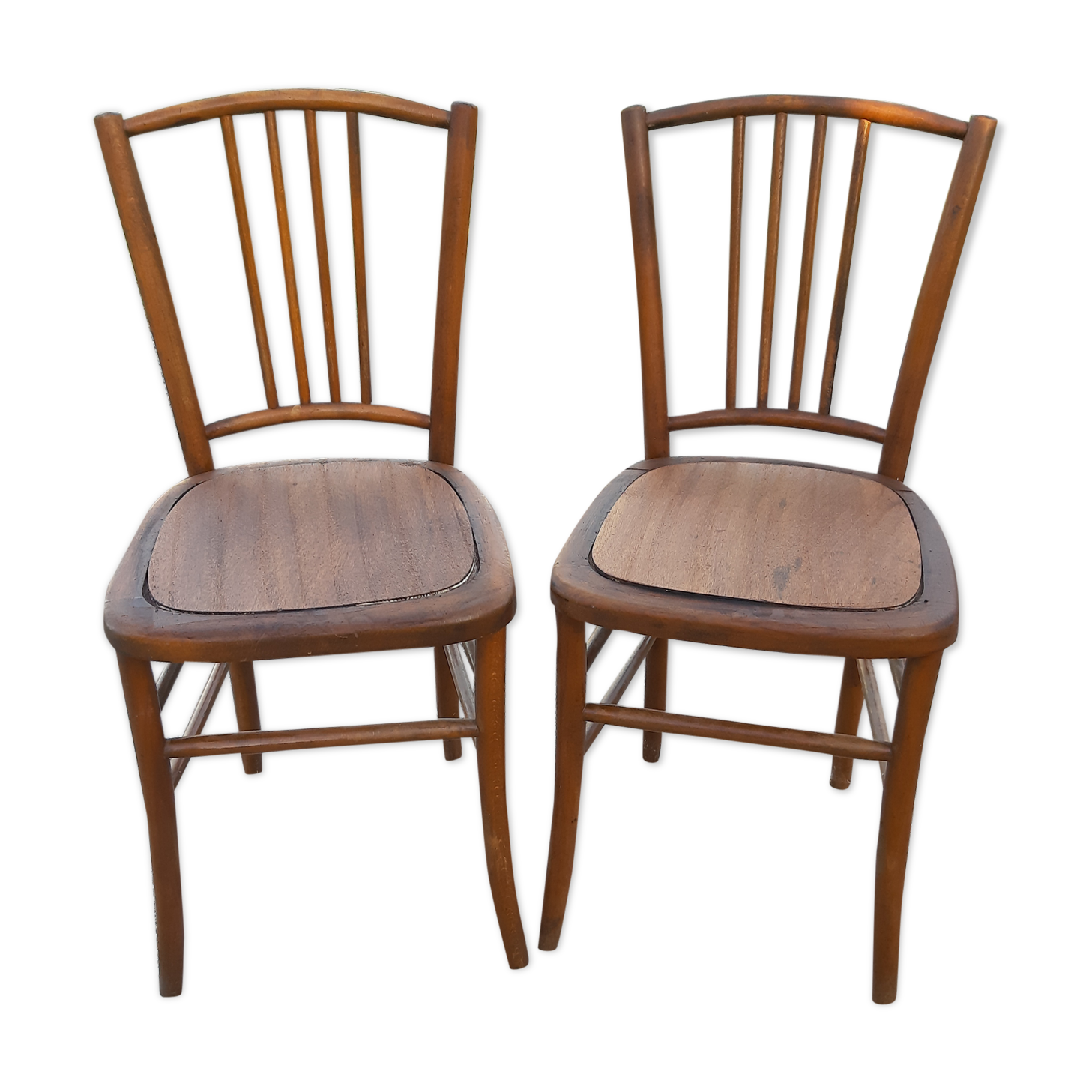 Paire de chaises de bistrot bois