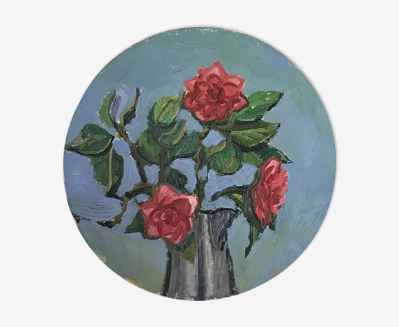 Oil painting, bouquet of roses