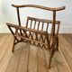 Rattan and bamboo magazine rack 70s