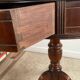 Antique Mahogany and Leather Side Table on Casters