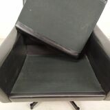Fauteuil pivotant skaï vintage