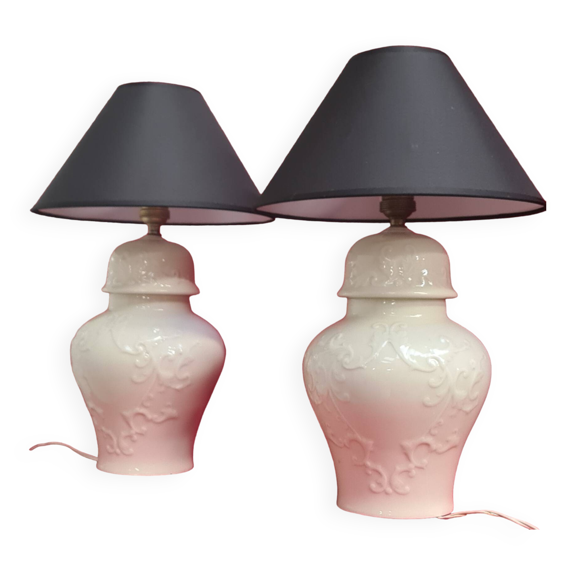 Two large pair of ceramic lamp