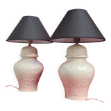 Two large pair of ceramic lamp