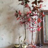 Set of 2 vintage brass swans