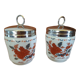 Baked egg in porcelain of paris, lot of 2